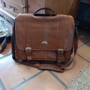 Samsunite leather crossbody bag brief case laptop bag